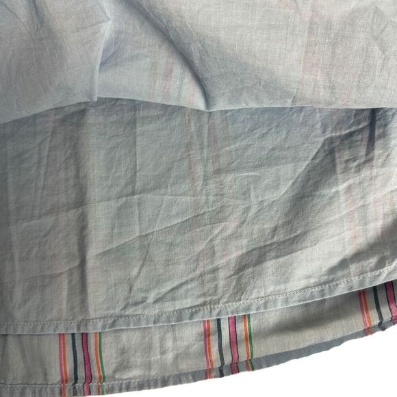 Talbots Band Collar Popover Size Medium Slender Stripe Plaid Ruffle Collar - Picture 8 of 9